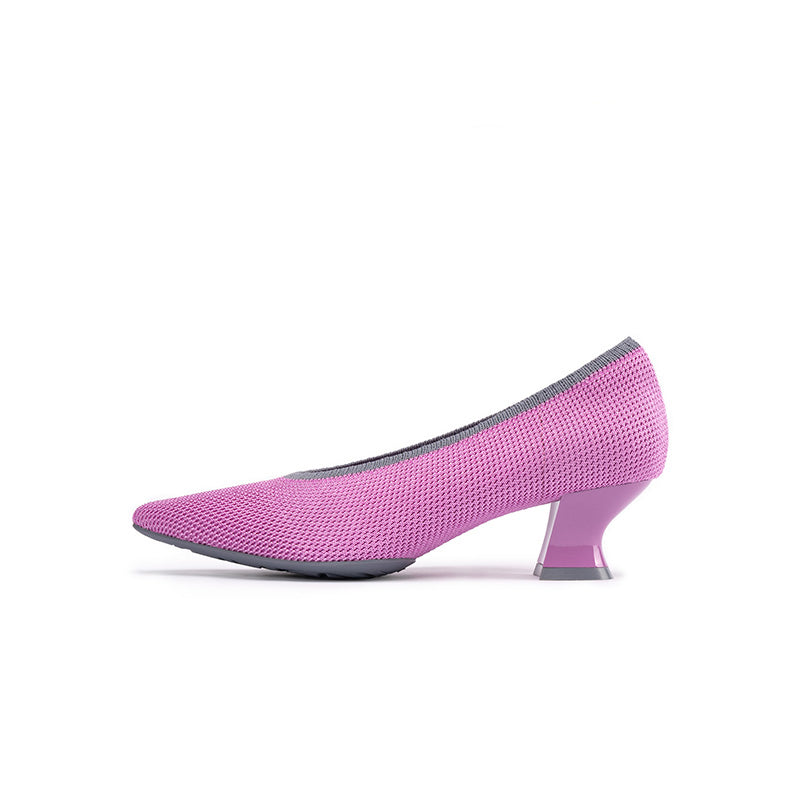 Modish Shallow Slip On Block Heel Pumps for Commuting-6