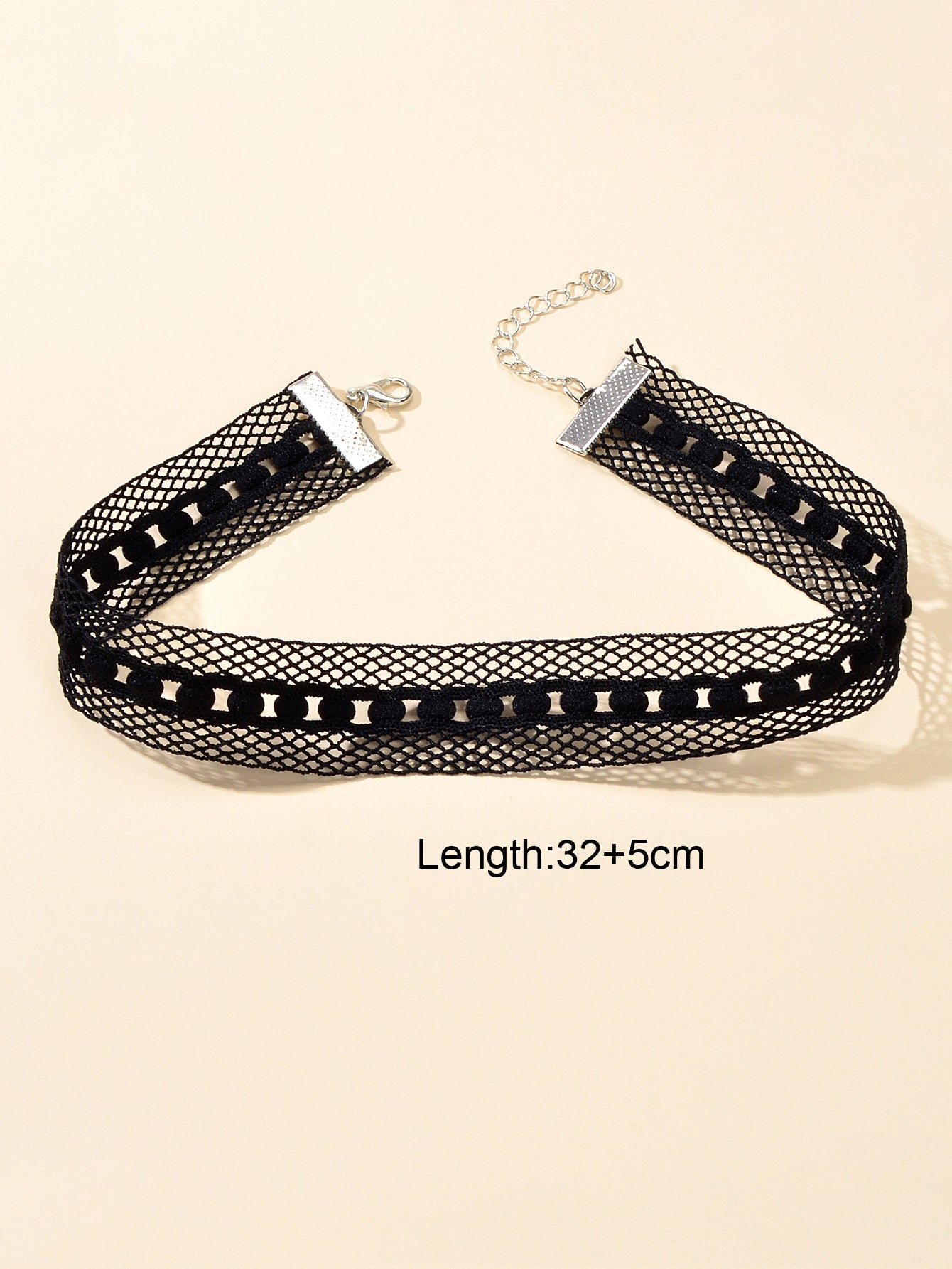 Retro Punk Style 90s Black Lace Geometric Tattoo Choker Necklace Grunge Collar-1