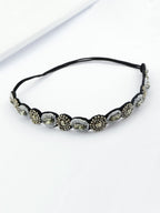 Handmade Braided Rhinestone Pearl Elastic Headbands Hair Bands Hair Accessories-1