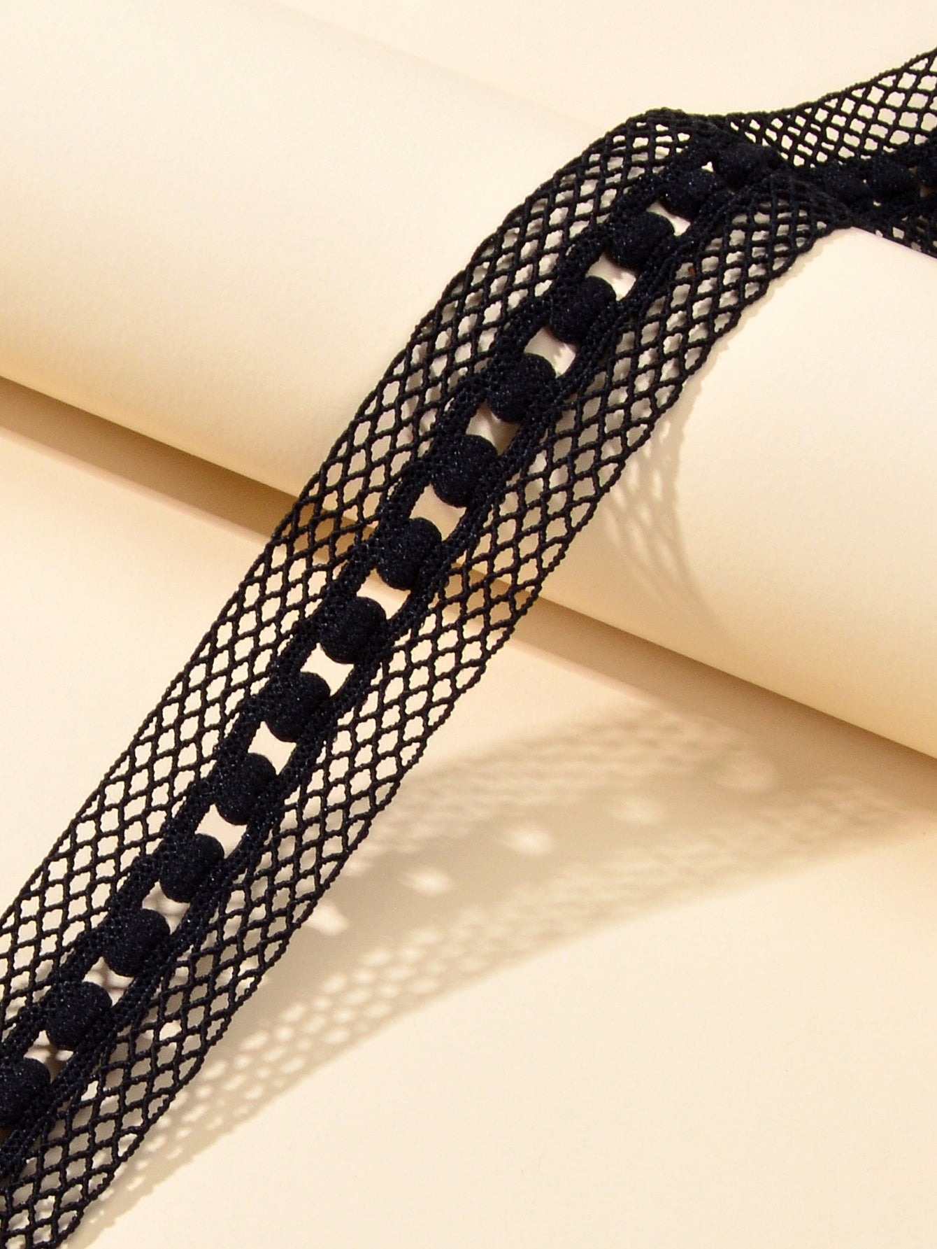 Retro Punk Style 90s Black Lace Geometric Tattoo Choker Necklace Grunge Collar-2