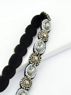 Handmade Braided Rhinestone Pearl Elastic Headbands Hair Bands Hair Accessories-3