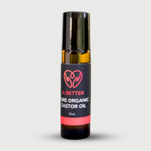 Pure Organic Castor Oil Roll-On 10mL - Amber Glass Bottle Stainless Steel Roller-1