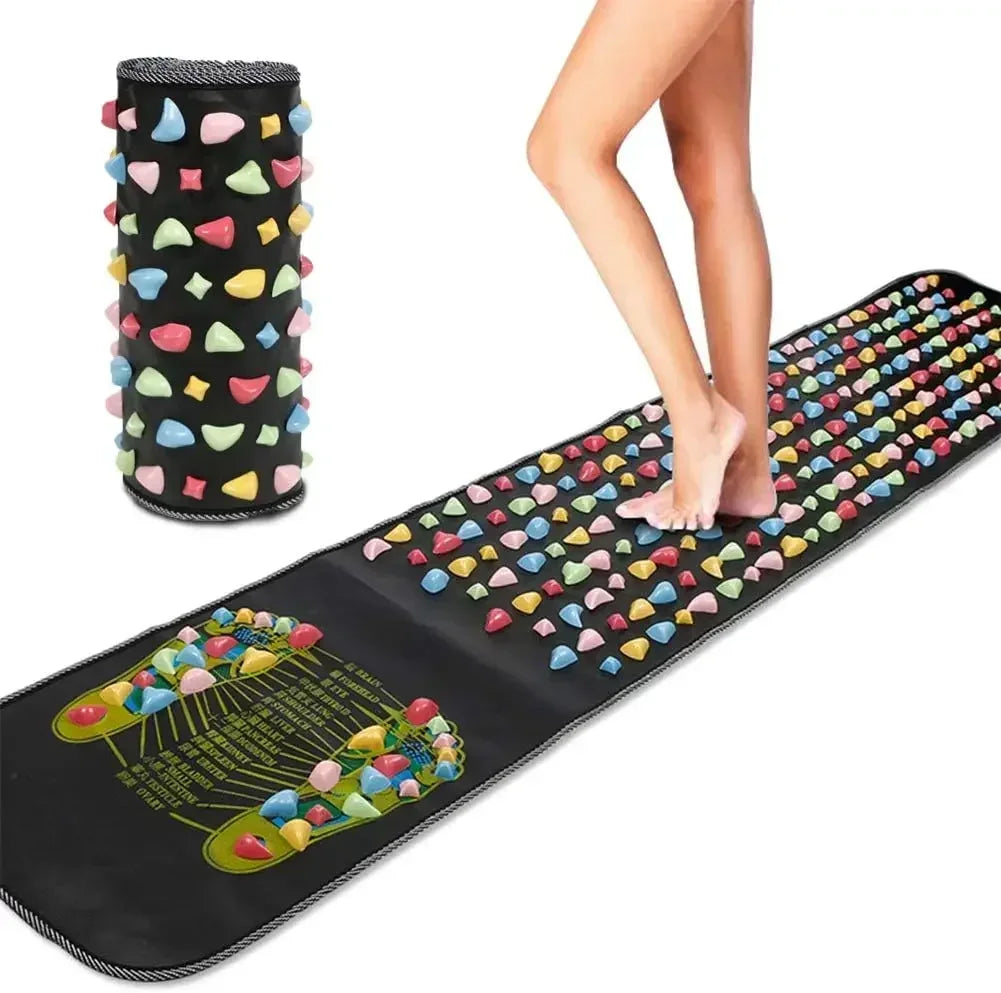 Acupressure Foot Massage Pad Reflexology Health Walk Mat Black-1