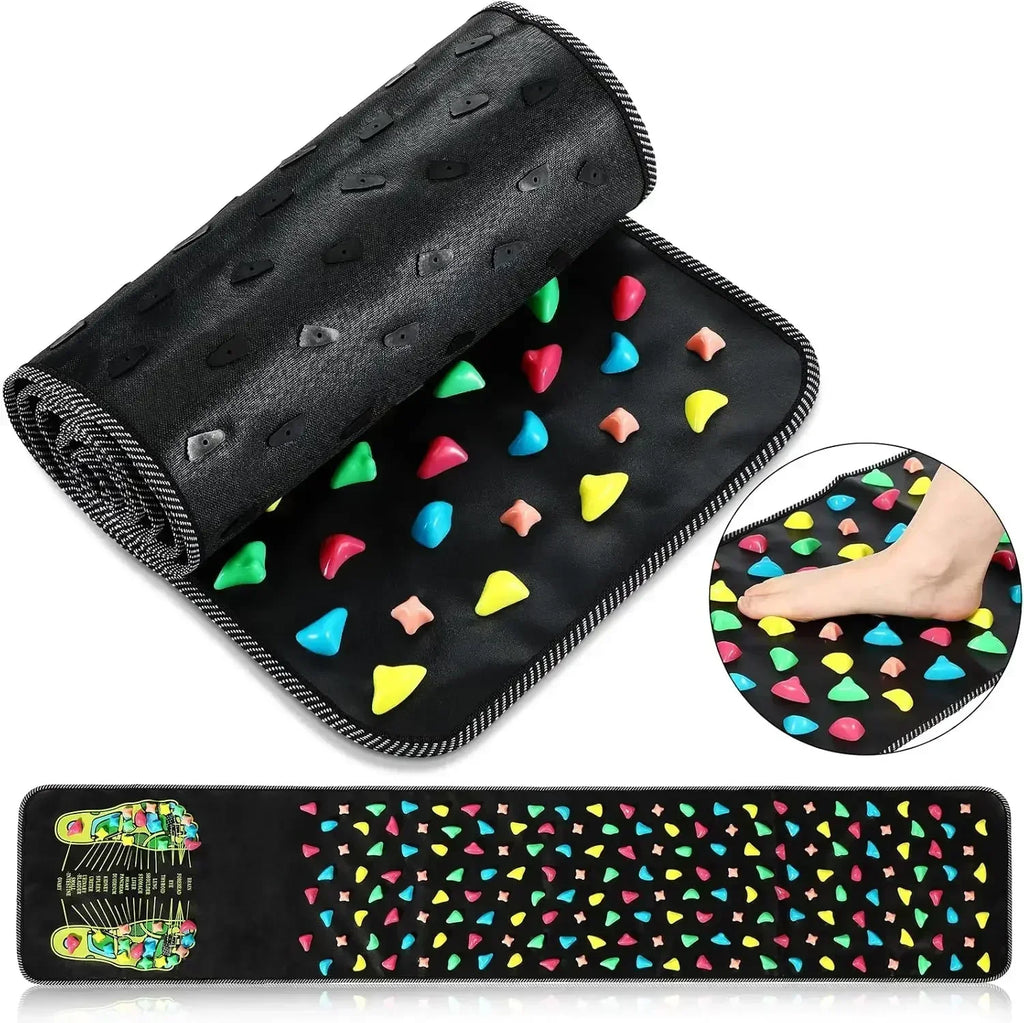 Acupressure Foot Massage Pad Reflexology Health Walk Mat Black-0