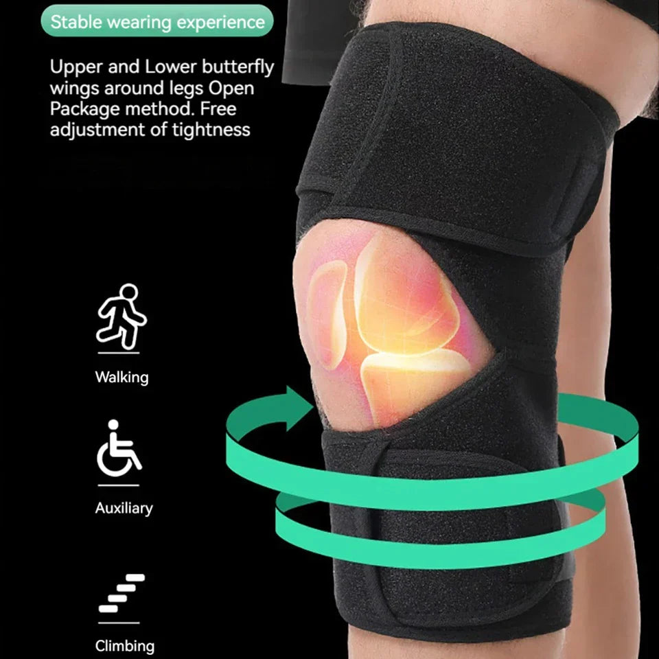 Adjustable Knee Booster Brace Strong Patella Support Black-4