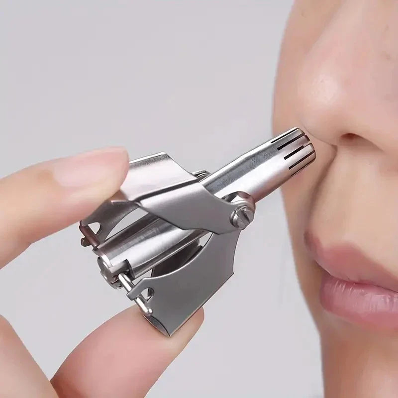 Portable Stainless Steel Manual Nose Hair Trimmer Silver-1
