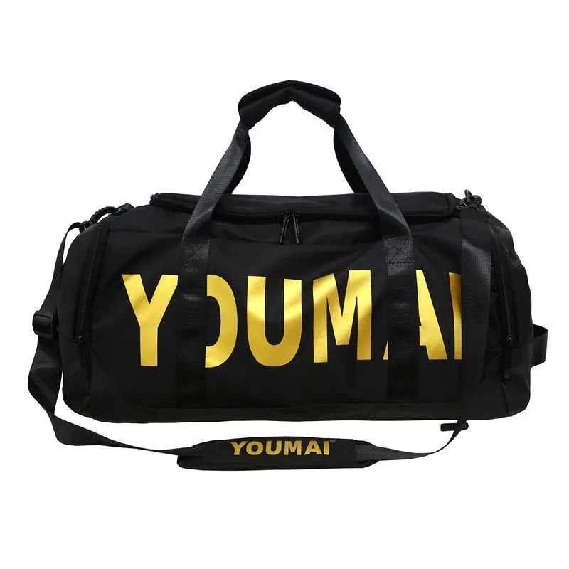 Waterproof Dry-Wet Separation Backpack Duffel Black-0