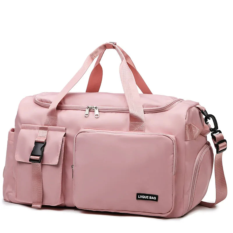 Travel Handbag Dry And Wet Separation Convertible Design Pink-0