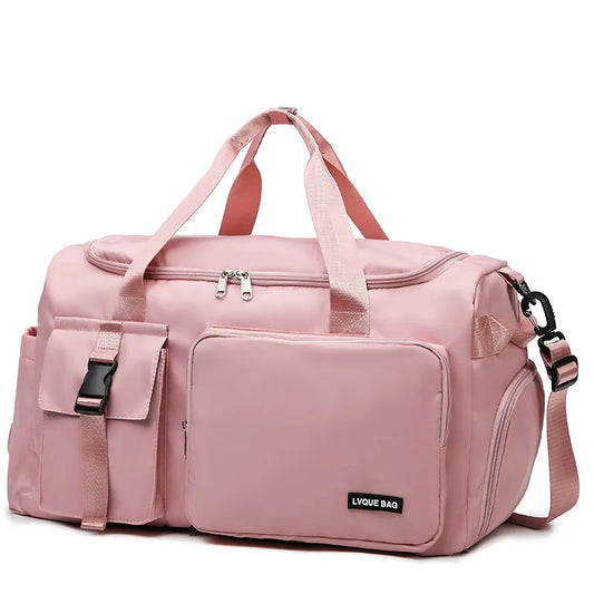 Travel Handbag Dry And Wet Separation Convertible Design Pink-0