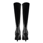 Black and Silver Flaming Hot Knee High Boots-4