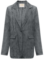 Ink-Washed Draped Striped Blazer-3