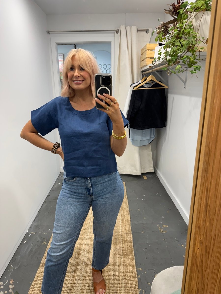 Linen TShirt in Navy-2