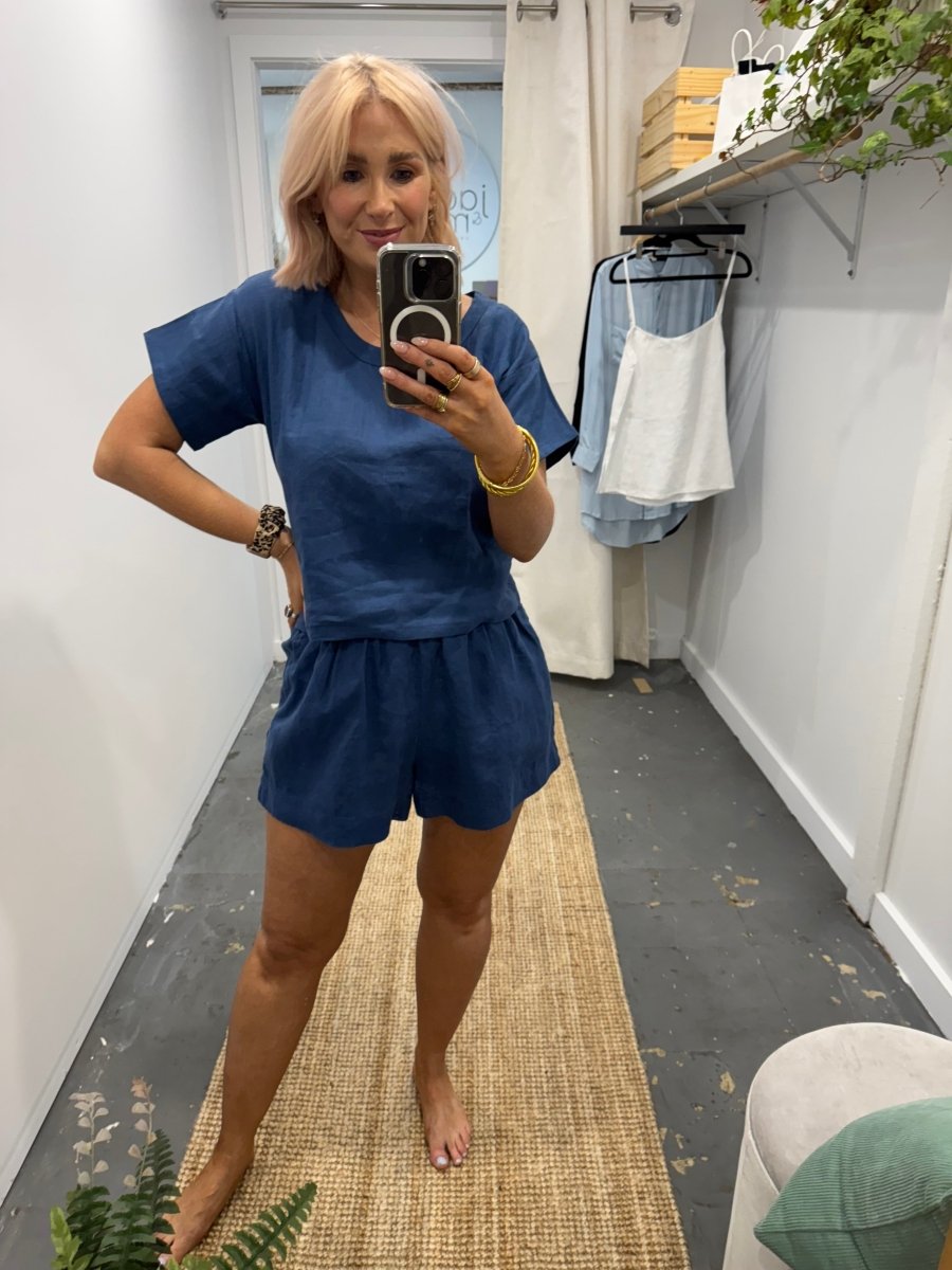 Linen TShirt in Navy-1