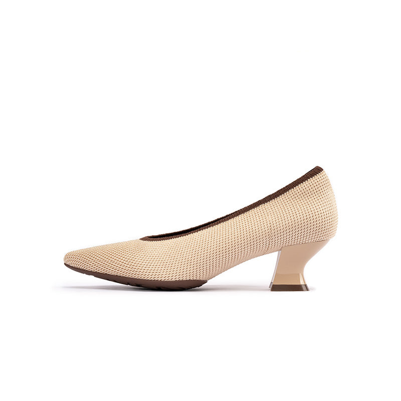 Modish Shallow Slip On Block Heel Pumps for Commuting-0