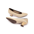 Modish Shallow Slip On Block Heel Pumps for Commuting-3