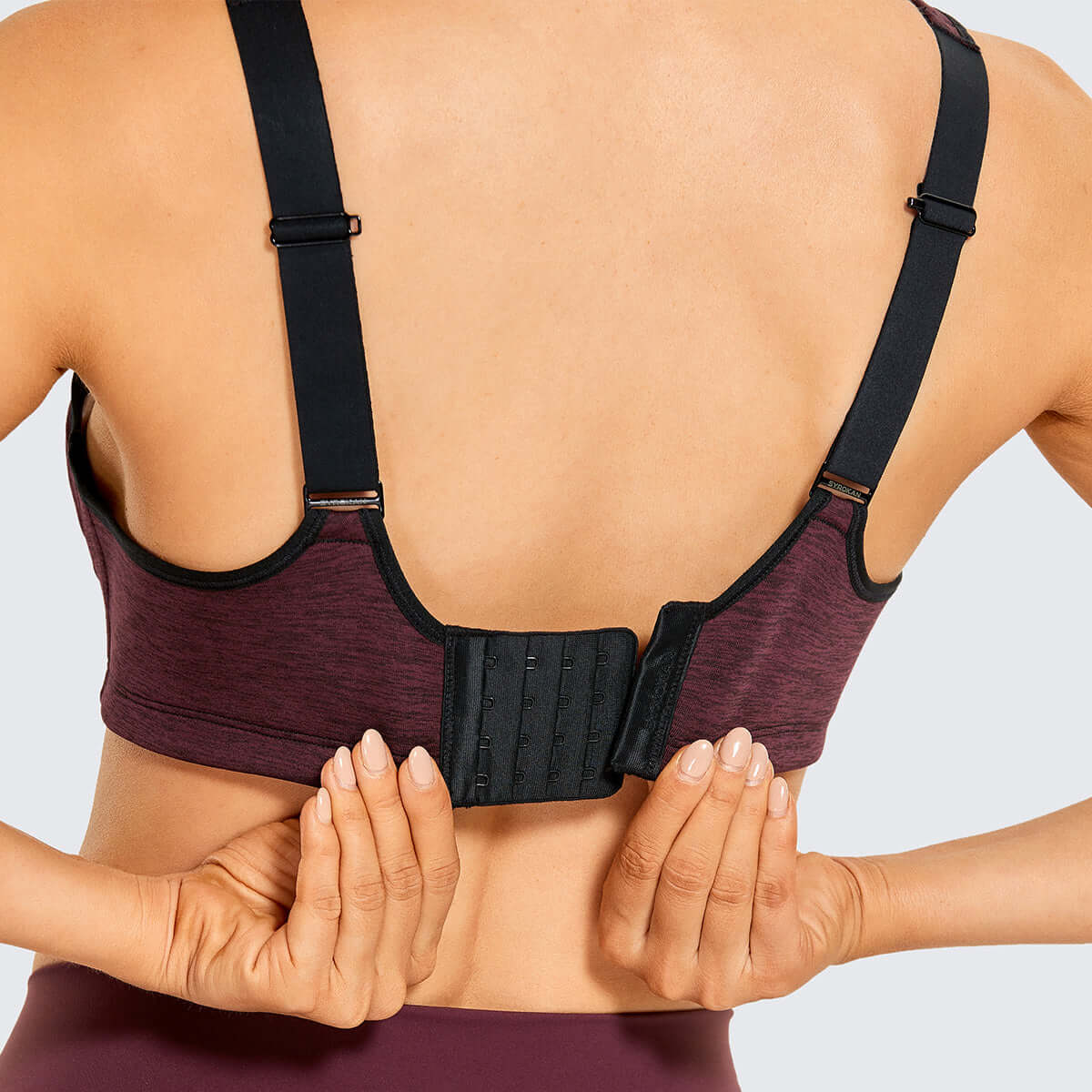 No Bounce High Support Wine Running Bra-2