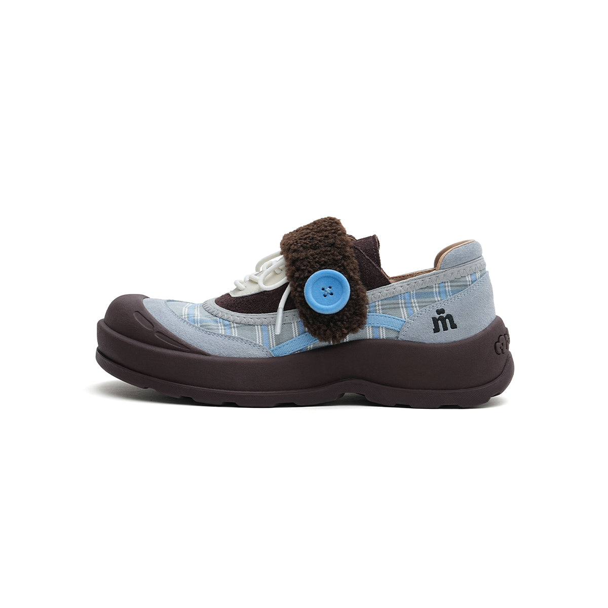 Plaid Strap-on Lace-Up Sneakers-0