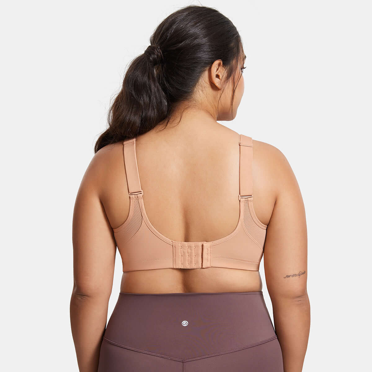 Plus Size High Support Full Coverage Padded Nude Wireless Bra-2