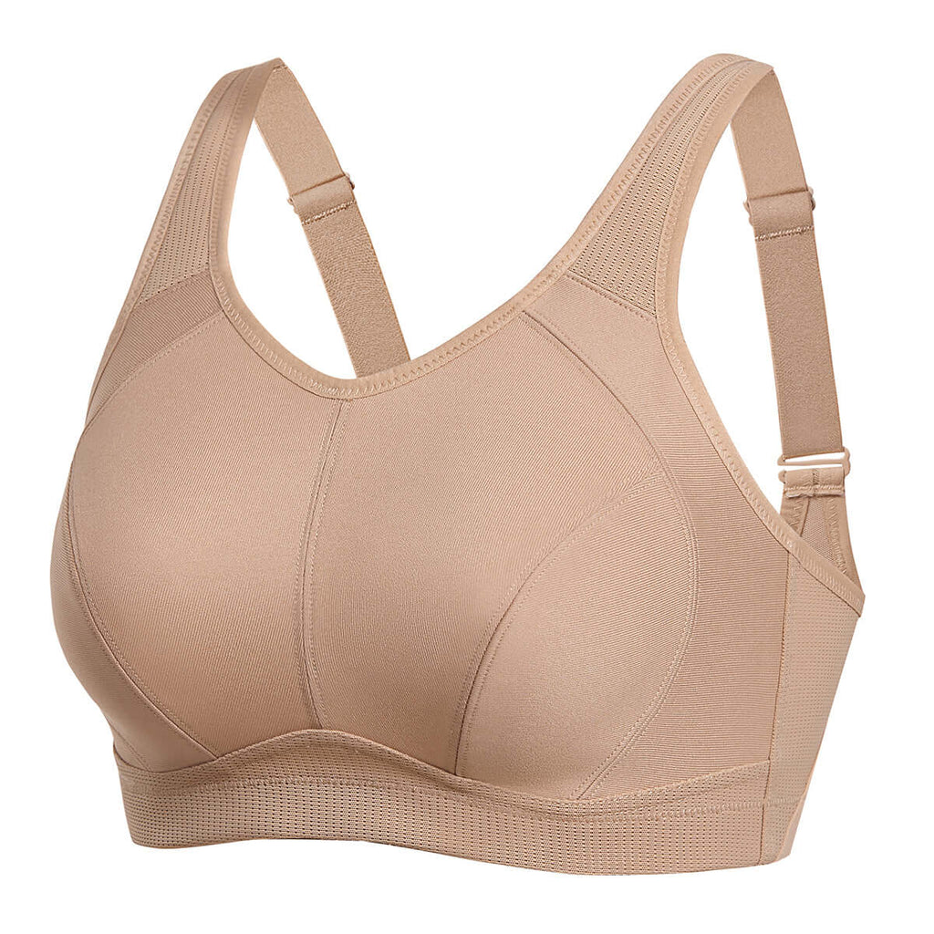 Plus Size High Support Full Coverage Padded Nude Wireless Bra-3