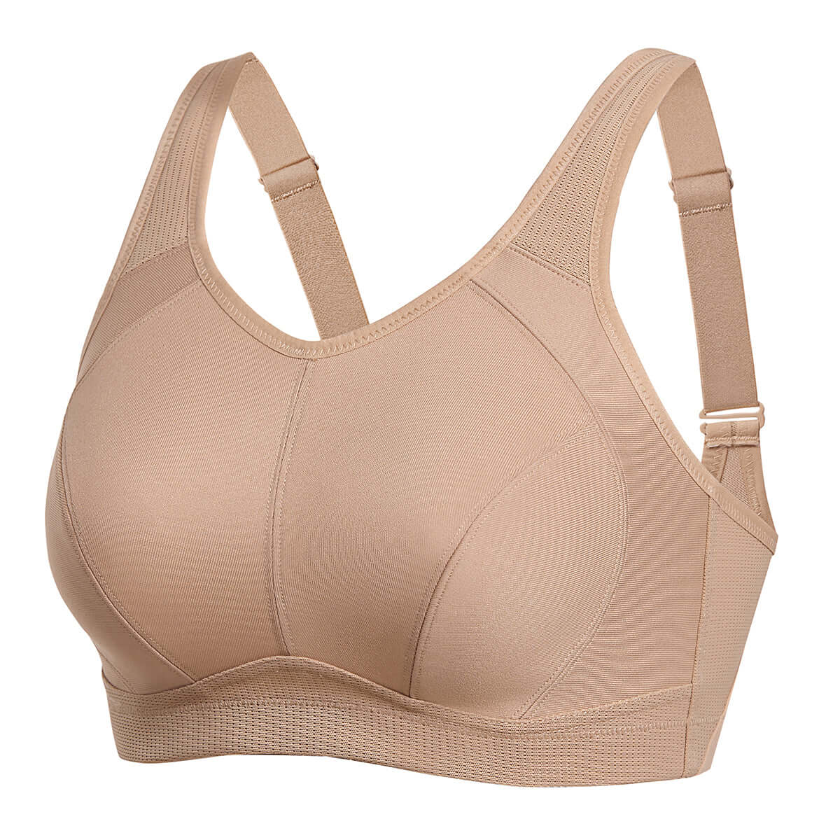 Plus Size High Support Full Coverage Padded Nude Wireless Bra-3