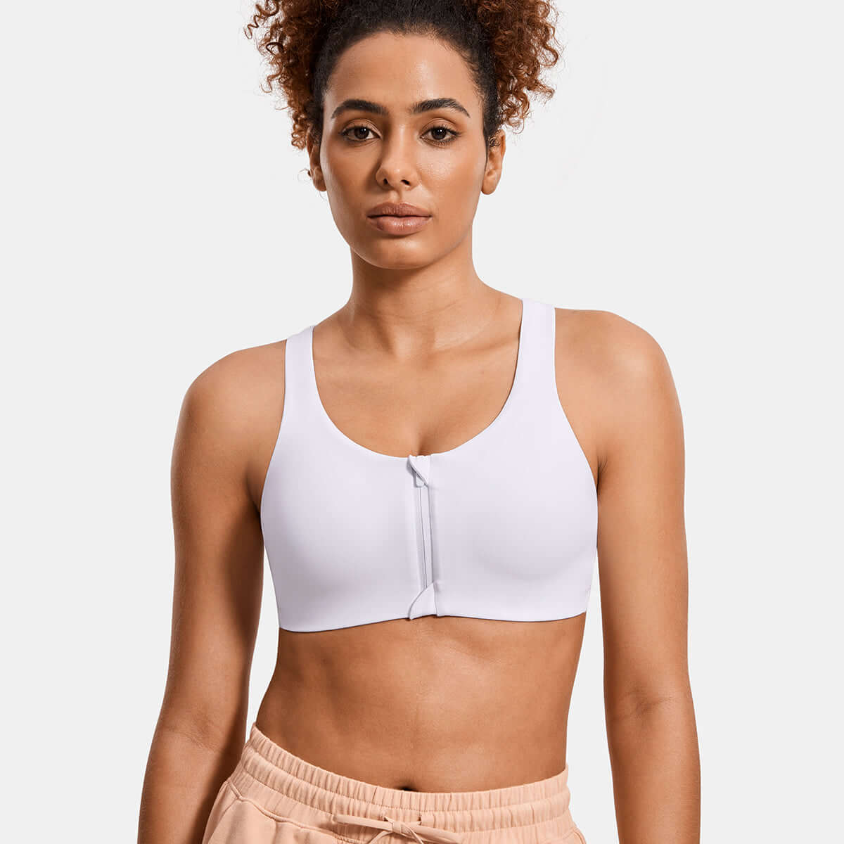 Power On Soft Padded High Impact Zip Front Active Bra-0