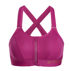 Zip Front Large Padded High Impact Active Bra-3