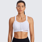 Zip Front Large Padded High Impact Active Bra-4
