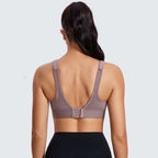 Zip Front Large Padded High Impact Workout Bra-4