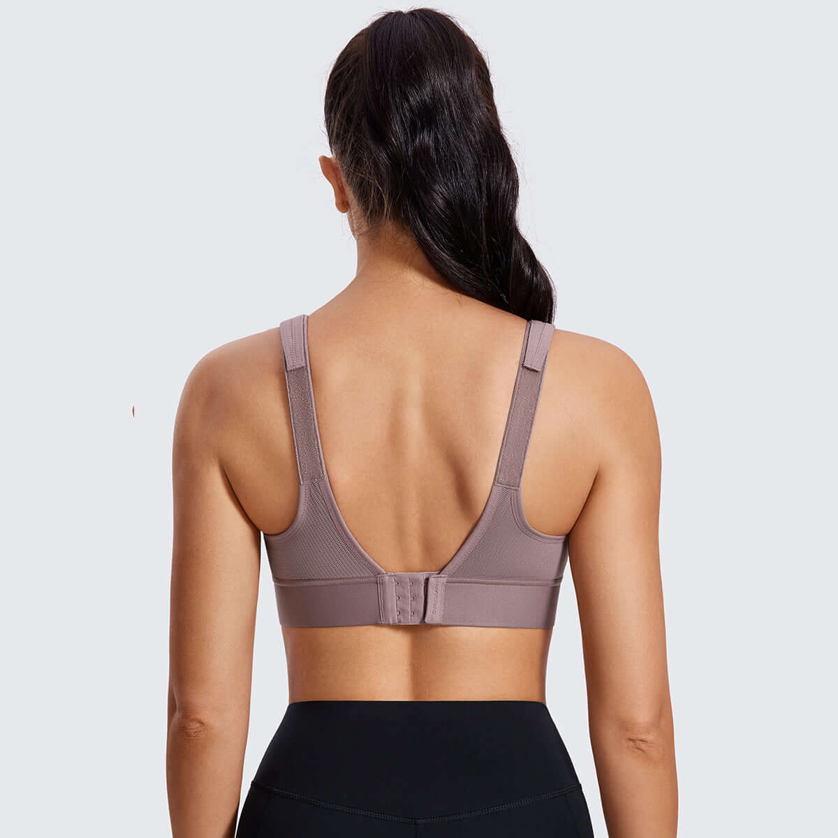 Zip Front Large Padded High Impact Workout Bra-4